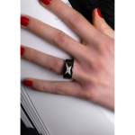 Bague d'occasion MAUBOUSSIN Etoile Du Démon femme céramique or blanc 750/1000 - vue porté 1