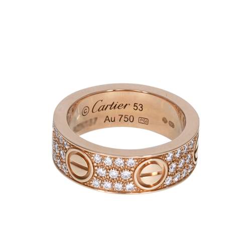 Bague d'occasion CARTIER Love Pavé femme or rose 750/1000