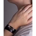 Bracelet d'occasion HERMES Rivale Double Tour femme cuir plaqué or - vue porté 1