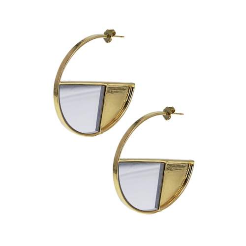 Boucles-oreilles d'occasion AURELIE BIDERMANN Bianca plaqué or