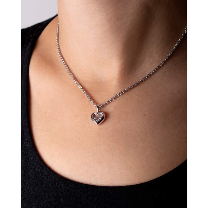 Collier d'occasion CHOPARD Happy Diamonds Icons femme or blanc 750/1000 - vue porté 1