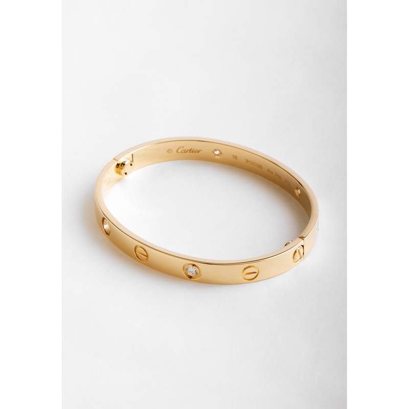 Bracelet d'occasion CARTIER Love 4 Diamants femme or jaune 750/1000 - vue 1