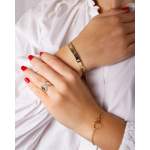 Bracelet d'occasion CARTIER Love 4 Diamants femme or jaune 750/1000 - vue porté 2