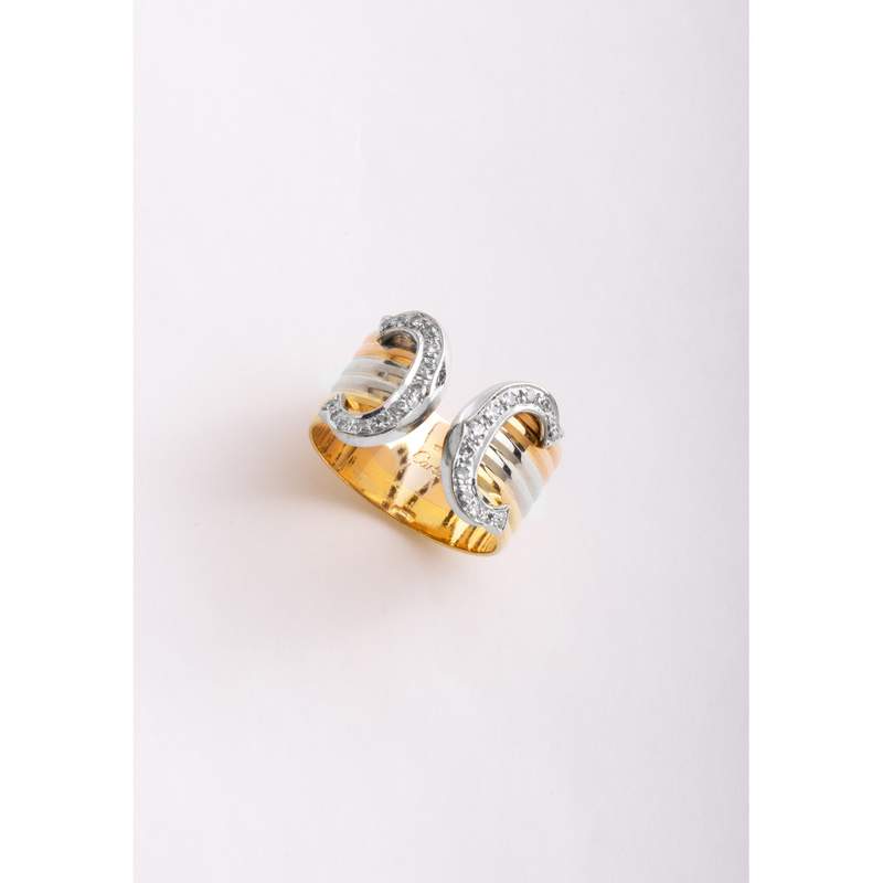 Bague d'occasion CARTIER Double C Diamants femme 3 ors 750/1000 - vue 1