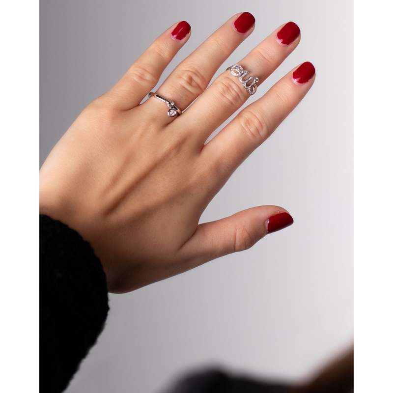 Bague d'occasion DIOR Dioramour Oui femme or blanc 750/1000 - vue porté 1