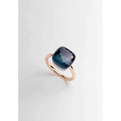 Pre-owned POMELLATO Nudo Maxi women's ring in 750/1000 white gold and 750/1000 rose gold