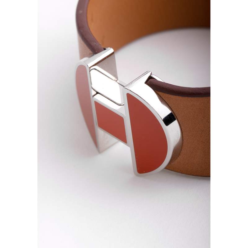 Bracelet d'occasion HERMES Manchette '2002' femme cuir email autres - vue D1