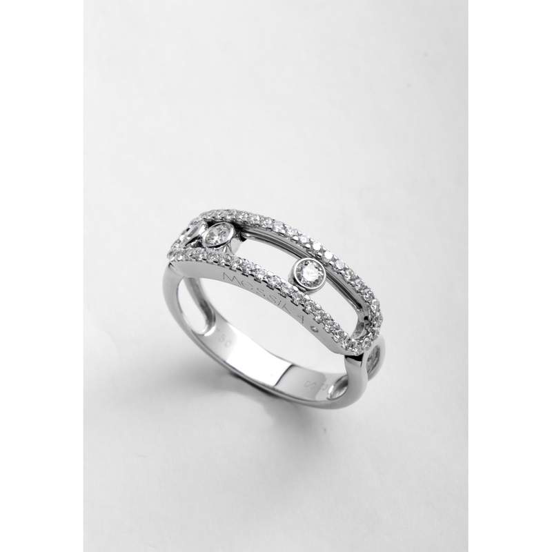 Bague d'occasion MESSIKA Move Classique Pavée femme or blanc 750/1000 - vue 1