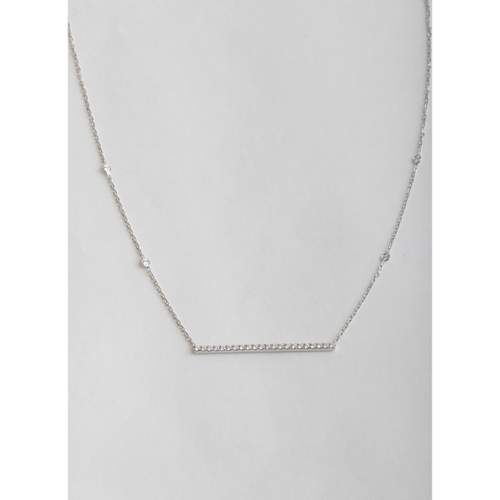 Pre-owned MESSIKA Gatsby Horizontal Barrette Necklace for Women, 750/1000 White Gold