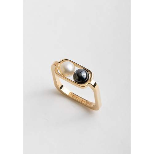 Bague d'occasion DINH VAN 2 perles femme or jaune 750/1000 perles