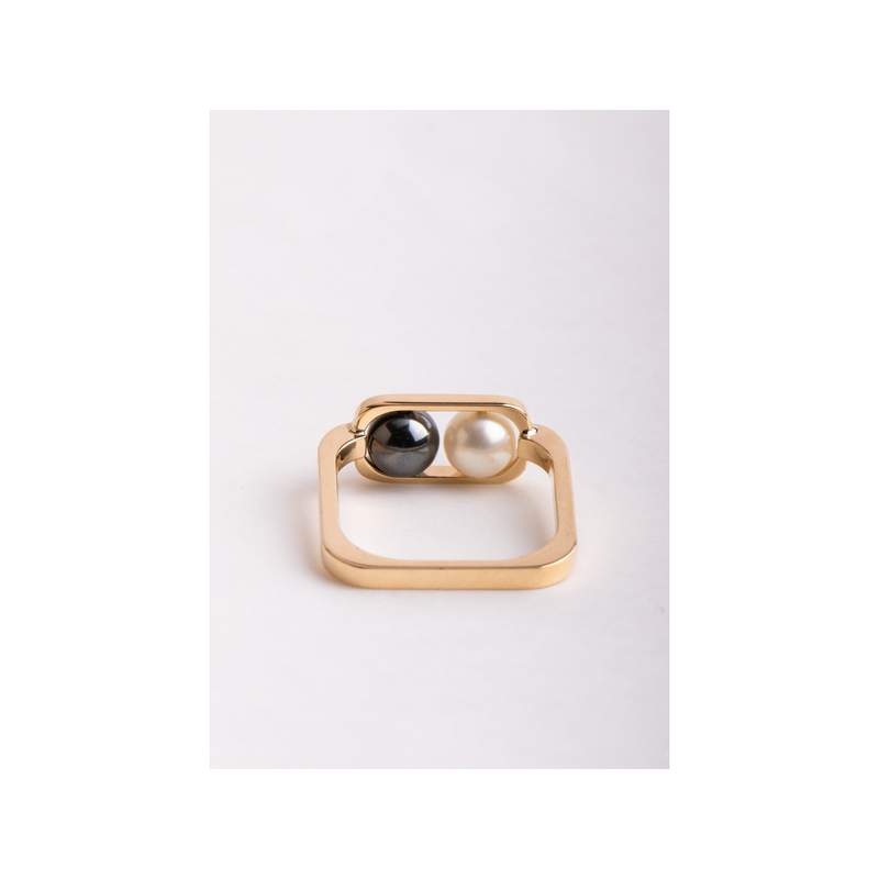 Bague d'occasion DINH VAN 2 perles femme or jaune 750/1000 perles - vue 3