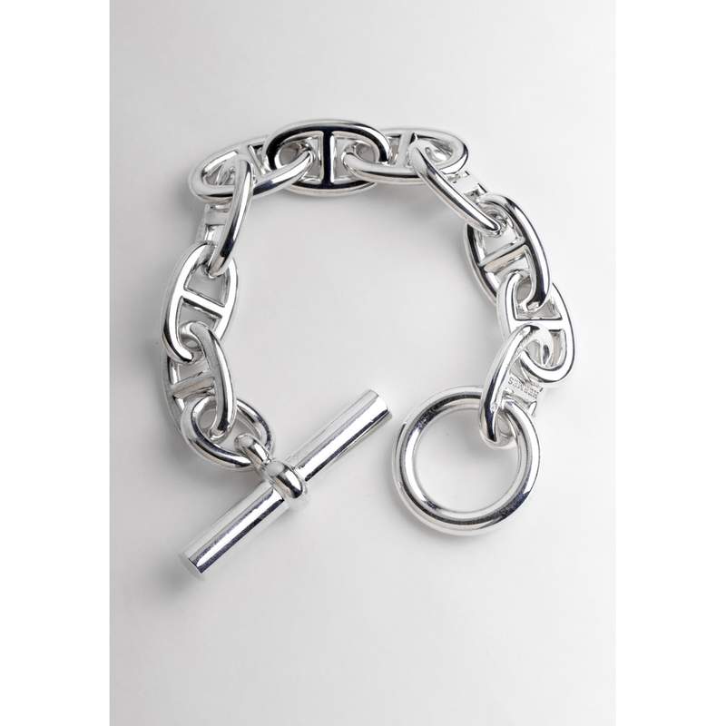 Bracelet d'occasion HERMES Chaîne d'Ancre TGM mixte argent 925/1000 - vue 1