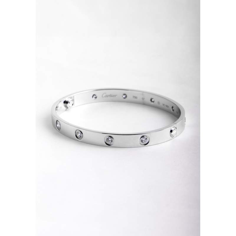 Bracelet d'occasion CARTIER Love 10 diamants femme or blanc 750/1000 - vue 1