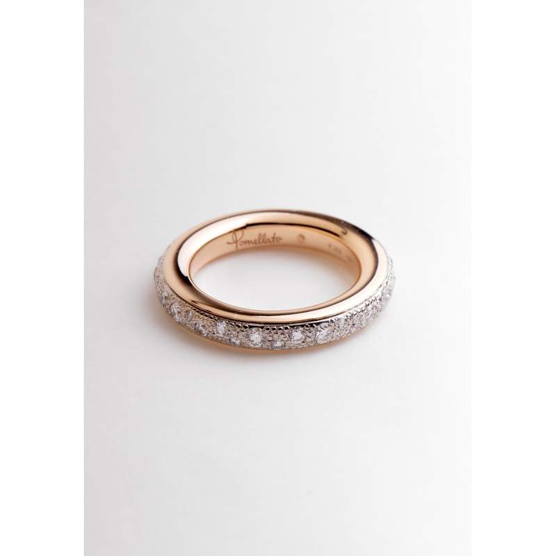 Bague d'occasion POMELLATO Iconica Diamants femme or rose 750/1000 - vue D2