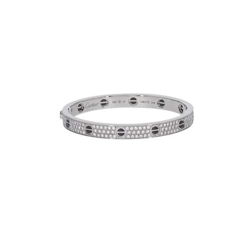Bracelet d'occasion CARTIER Love Pavé femme or blanc 750/1000
