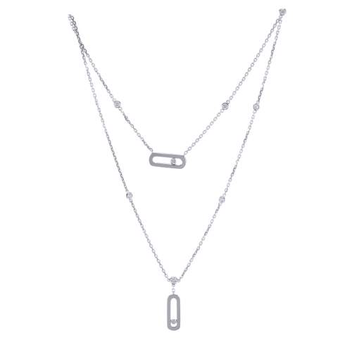 Collier d'occasion MESSIKA Move Uno 2 rangs femme or blanc 750/1000