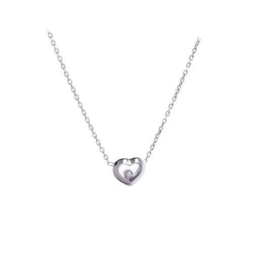 Pre-owned CHOPARD Happy Diamonds Icons Women's Necklace, 750/1000 White Gold