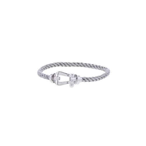 Pre-owned FRED Force 10 GM Unisex Bracelet in 750/1000 White Gold