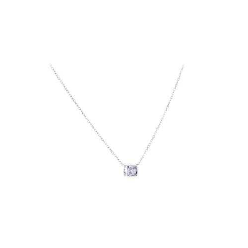 Collier d'occasion DINH VAN Le Cube Diamant femme or blanc 750/1000
