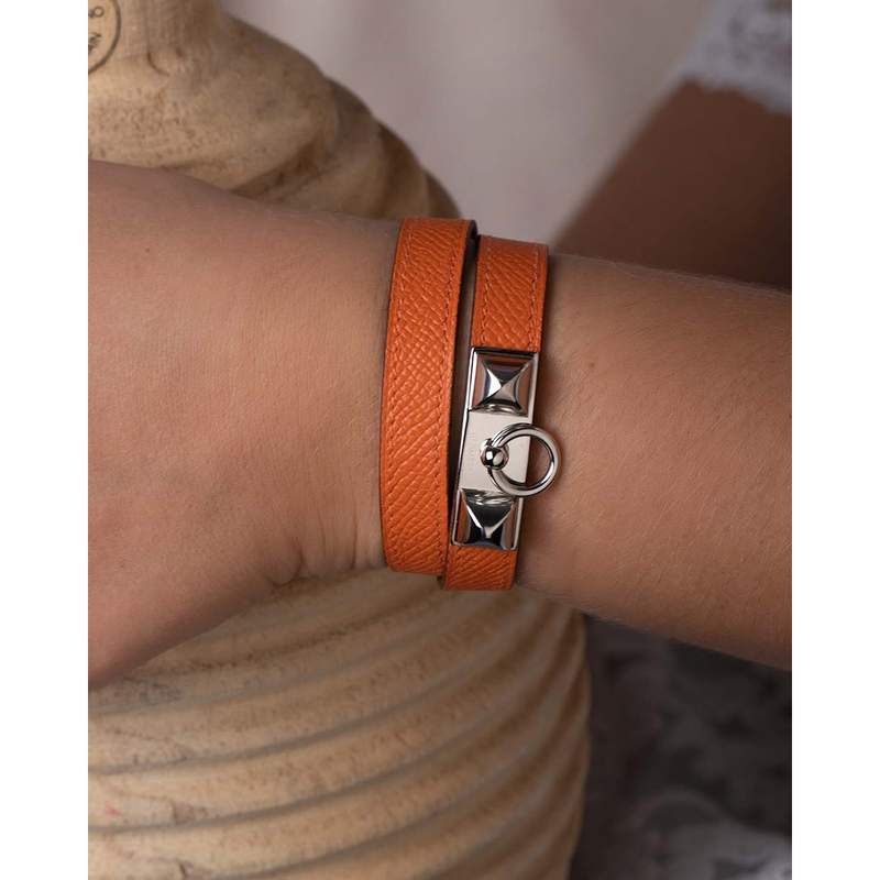 Bracelet d'occasion HERMES Rivale Double Tour mixte cuir autres - vue porté 1
