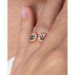 Bague d'occasion CARTIER Double C Diamants femme 3 ors 750/1000 - vue porté 2