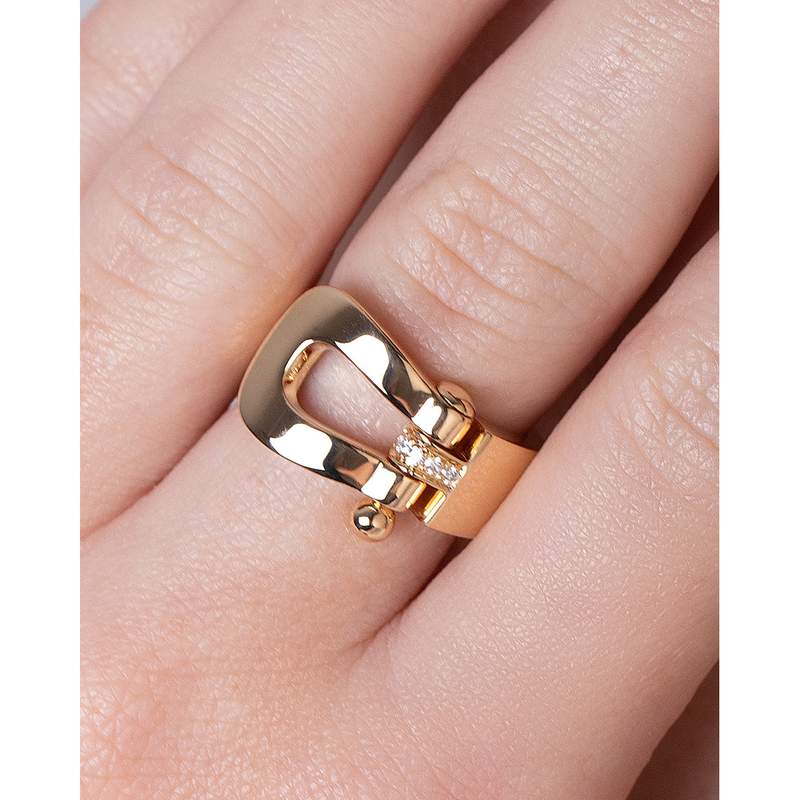 Bague d'occasion FRED Force 10 Grand Modèle femme or jaune 750/1000 - vue porté 2