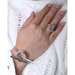 Bague d'occasion HERMES Croisette GM femme argent 925/1000 - vue porté 1