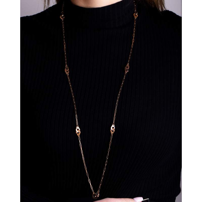 Collier d'occasion DINH VAN Sautoir Menottes R8 femme or rose 750/1000 - vue porté 1