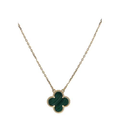 Collier d'occasion VAN CLEEF & ARPELS Vintage Alhambra Malachite femme or jaune 750/1000