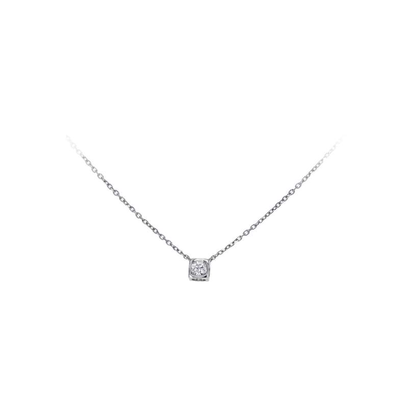 Collier d'occasion DINH VAN Le Cube Diamant PM femme or blanc 750/1000 - vue 1