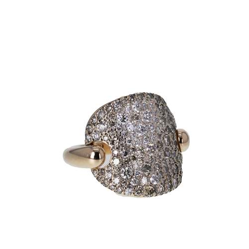 Tweedehands POMELLATO Sabbia Pavée GM-ring voor dames, roségoud 750/1000