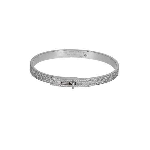 Bracelet d'occasion HERMES Kelly Petit Modèle femme or blanc 750/1000