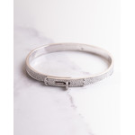 Bracelet d'occasion HERMES Kelly Petit Modèle femme or blanc 750/1000 - vue D2