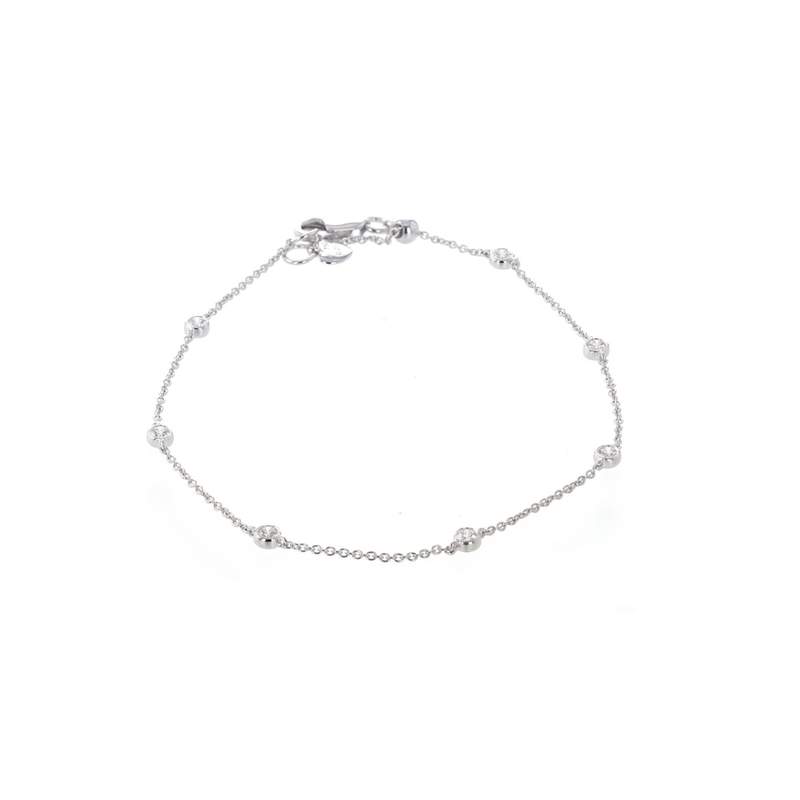 Bracelet d'occasion CRESUS Serti clos femme or blanc 750/1000 - vue 1