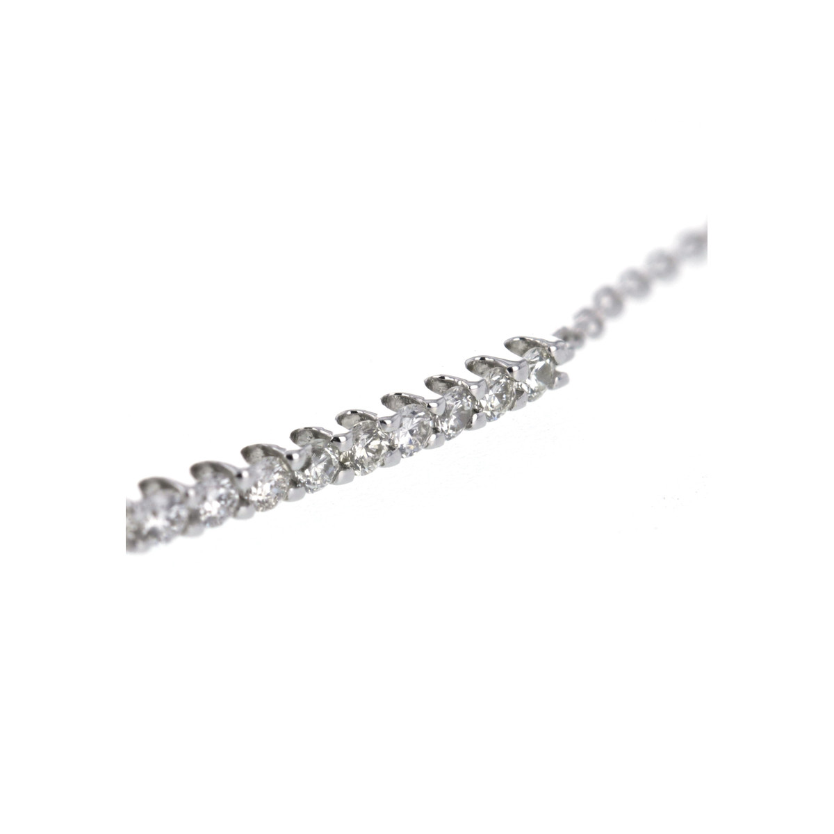 Bracelet d'occasion CRESUS Barrette griffes femme or blanc 750/1000 - vue D2