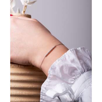 Bracelet CRESUS Barrette griffes femme or blanc 750/1000