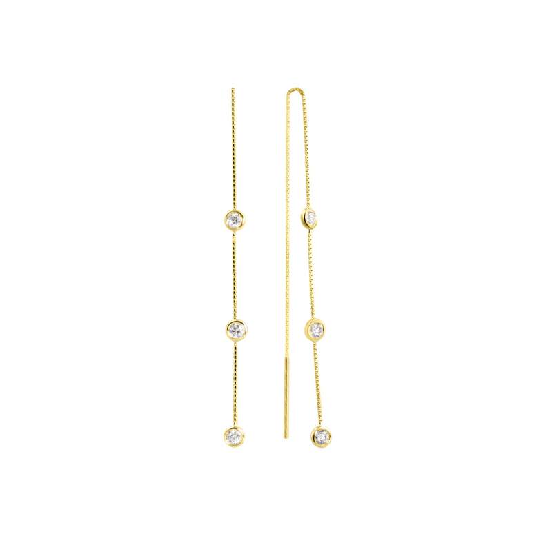 Boucles-oreilles d'occasion CRESUS Serti clos or jaune 750/1000 - vue 1