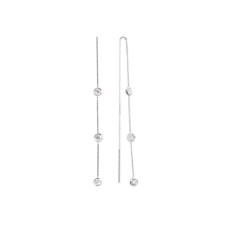 Boucles-oreilles CRESUS Serti clos or blanc 750/1000 - vue 1