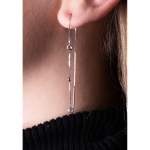 Boucles-oreilles d'occasion CRESUS Serti clos or blanc 750/1000 - vue porté 1