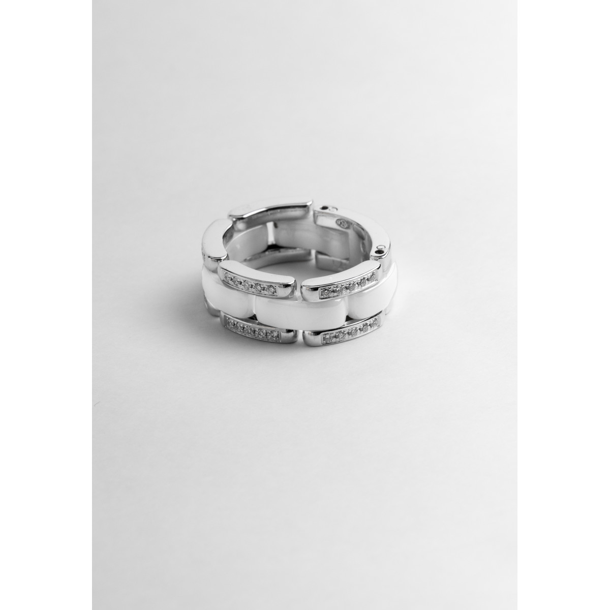 Bague d'occasion CHANEL Ultra PM femme céramique or blanc 750/1000 - vue D2