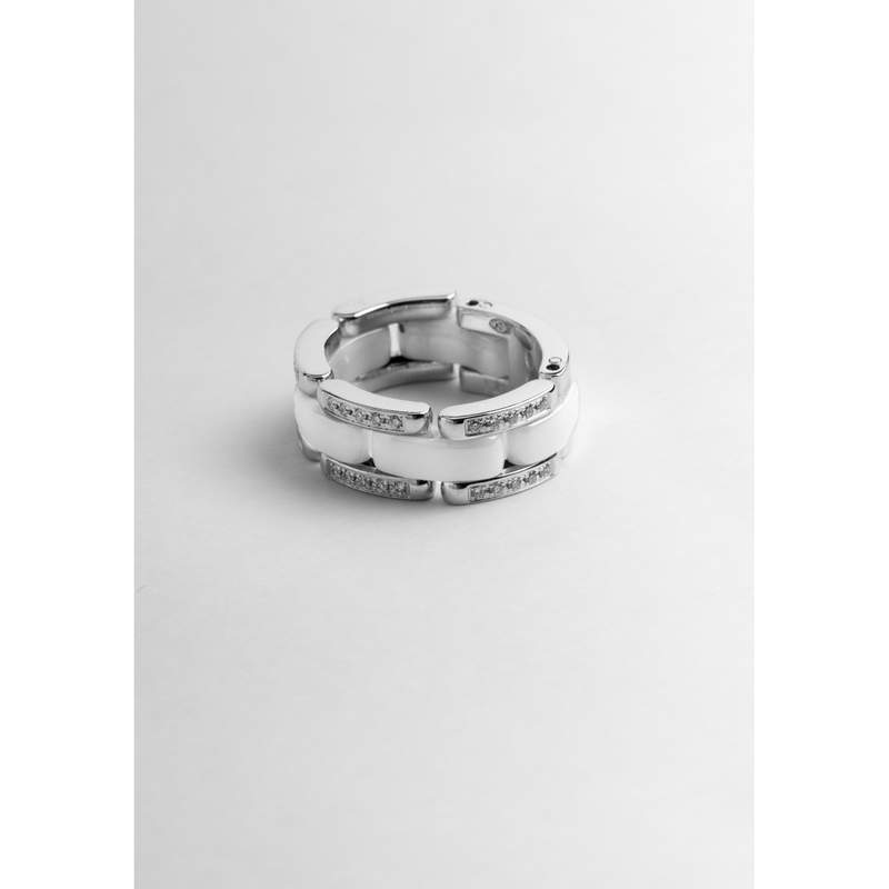 Bague d'occasion CHANEL Ultra PM femme céramique or blanc 750/1000 - vue D2