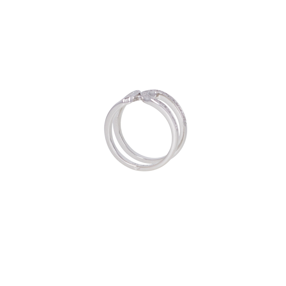 Bague d'occasion DINH VAN Maillon L femme or blanc 750/1000 - vue D1