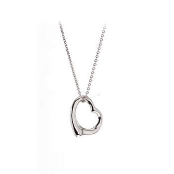 Collier d'occasion TIFFANY & CO Elsa Peretti Open Heart femme platine 950/1000