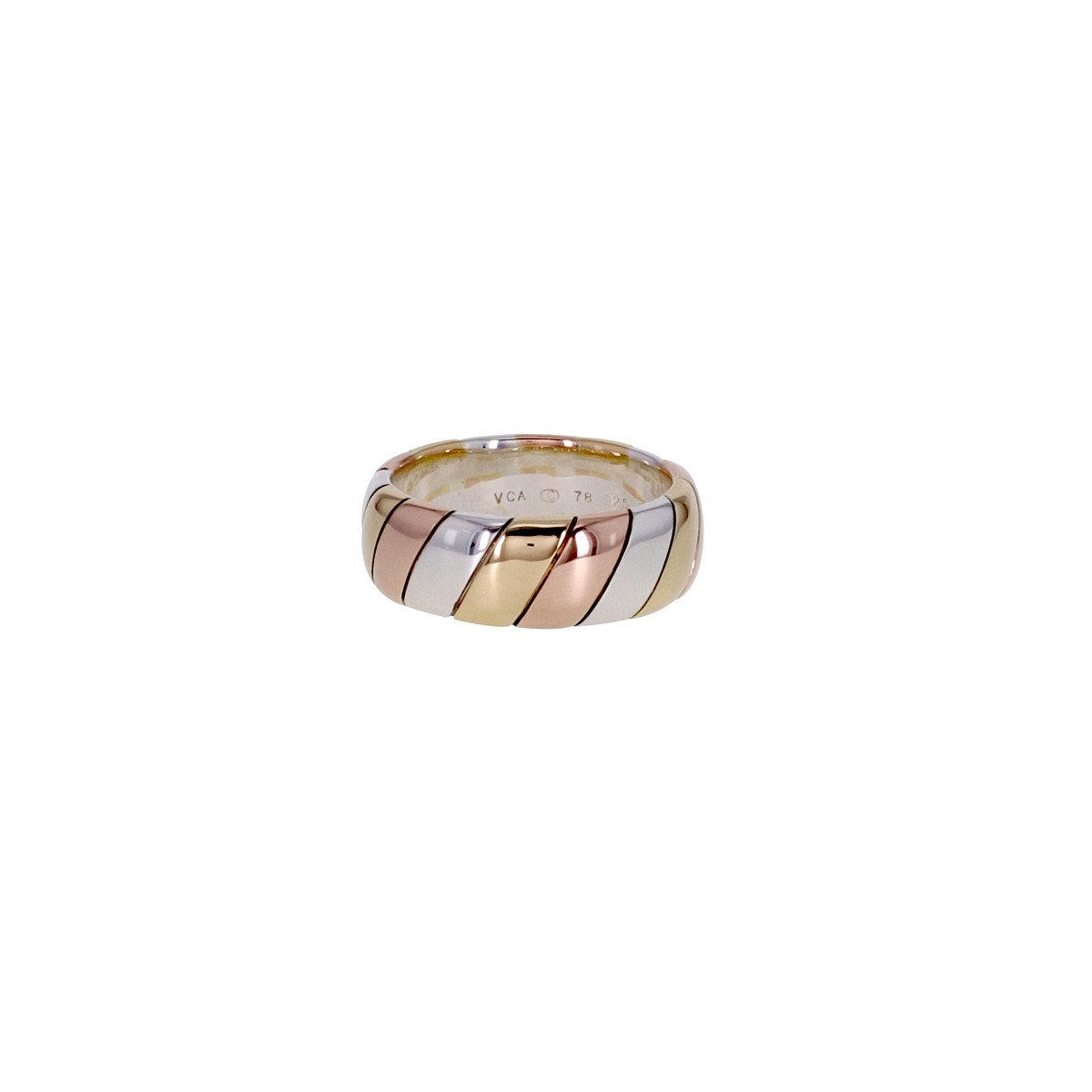 Bague d'occasion VAN CLEEF & ARPELS Bandeau femme argent 925/1000 or jaune 750/1000 or rose 750/1000 - vue D1