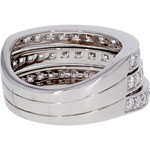 Bague d'occasion MAUBOUSSIN Les étapes de la vie 3 rangs femme or blanc 750/1000 - vue 3