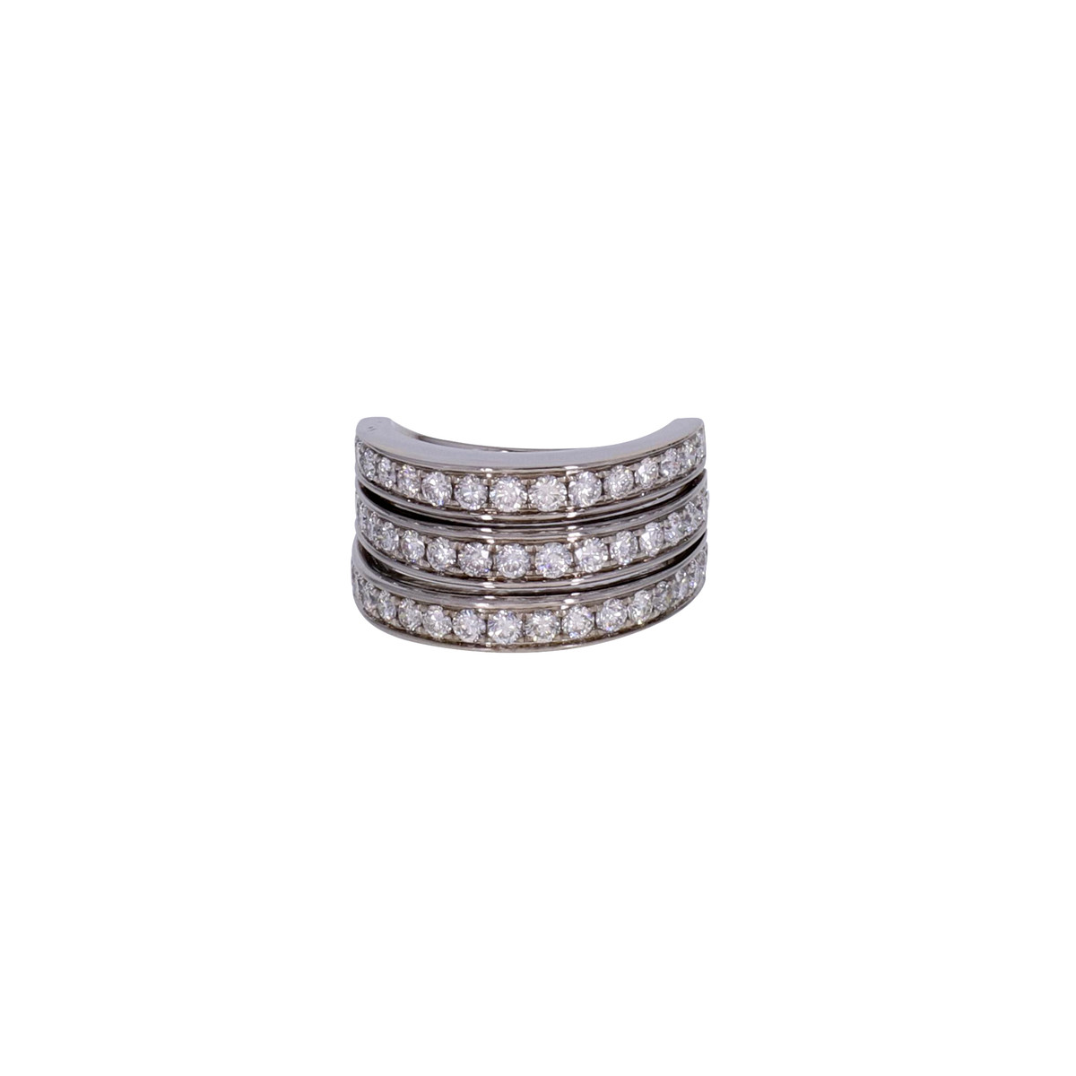 Bague d'occasion MAUBOUSSIN Les étapes de la vie 3 rangs femme or blanc 750/1000 - vue D1