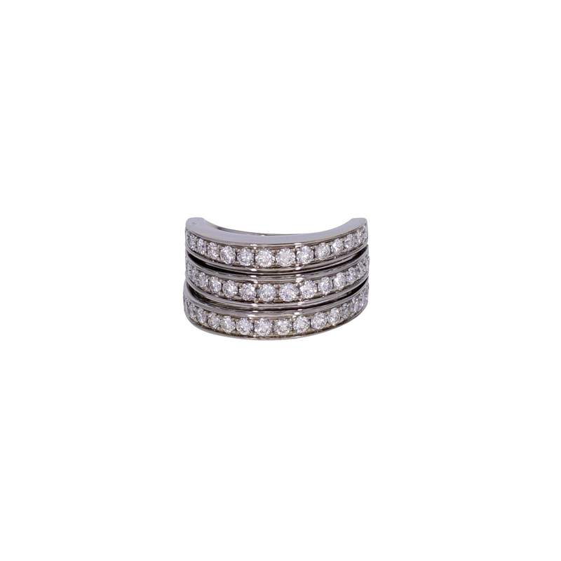 Bague d'occasion MAUBOUSSIN Les étapes de la vie 3 rangs femme or blanc 750/1000 - vue D1