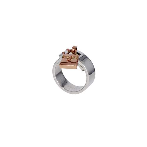 Bague d'occasion HERMES Kelly femme argent 925/1000 or rose 750/1000