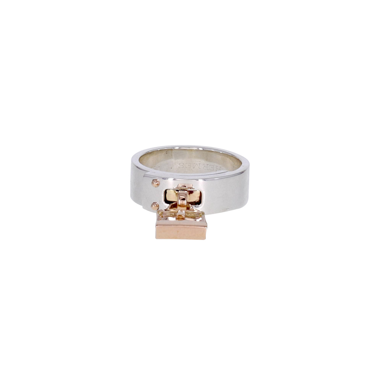 Bague d'occasion HERMES Kelly femme argent 925/1000 or rose 750/1000 - vue D1