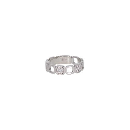 Pre-owned DINH VAN "Impression Domino" Women's Ring in 750/1000 White Gold